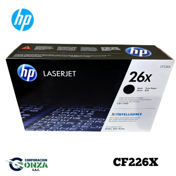 hp-toner-cf226x-impresora-laser TONER HP CF226X (26X) L.J.P M402 NEGRO 9.0K PAG - ORIGINAL