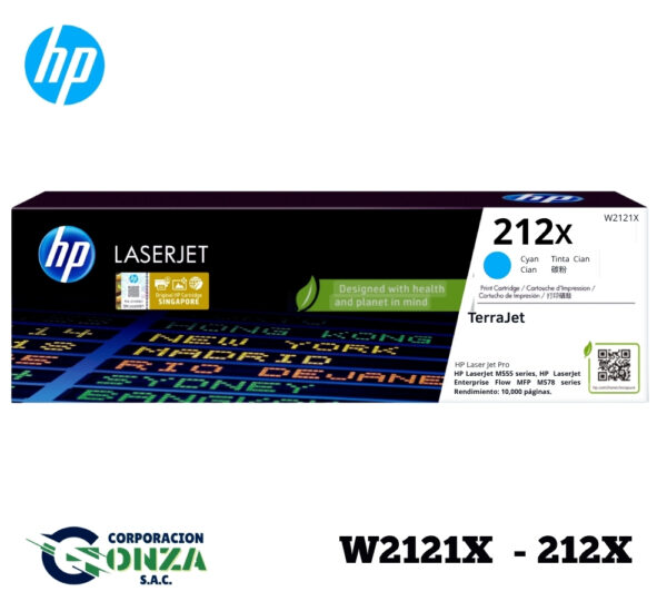 TONER HP W2121X (212X)CYAN L.J. M555,M578dn,M578c – 10,000 PGS