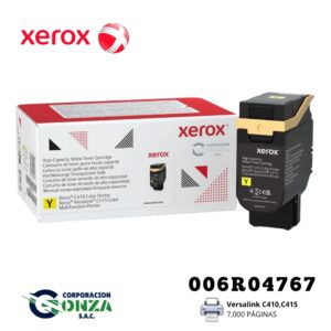 Tóner Xerox 006R04767 Amarillo Alta Capacidad (7K) para VersaLink C415 / C410 | Corporación Gonza SAC