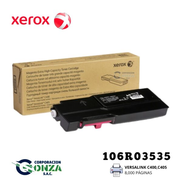 XEROX-106R03535-VERSALINK-C400-C405 Tóner Xerox 106R03535 Magenta Extra Alta Capacidad (8K) para VersaLink C400 C405