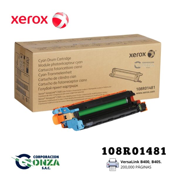 Unidad de Imagen Xerox 108R01481 Cian (Drum) para VersaLink C500 C505 - Original