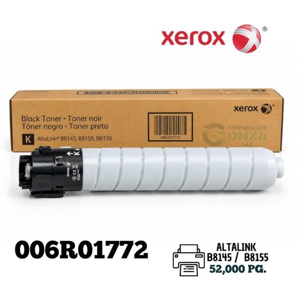 Tóner Xerox 006R01772 Negro Original – AltaLink B8145 / B8155 – 52,000 Páginas